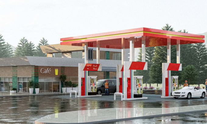 Gig Preview - Model a gas station or other commercial project