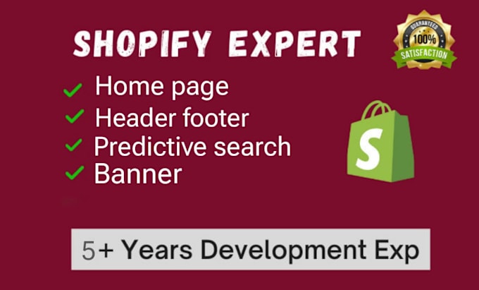 Gig Preview - Fix, edit redesign, develop your shopify header, footer,banner,predictive search