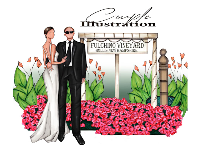 Gig Preview - Draw beautiful couple illustration or couple portrait