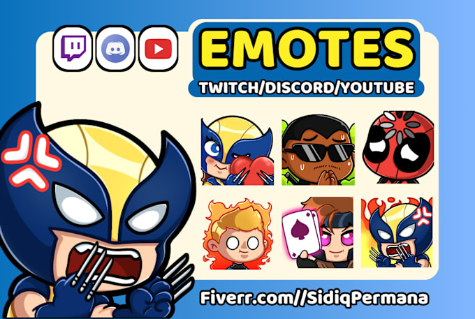 Gig Preview - Create twitch emotes, discord emoji and sub badges