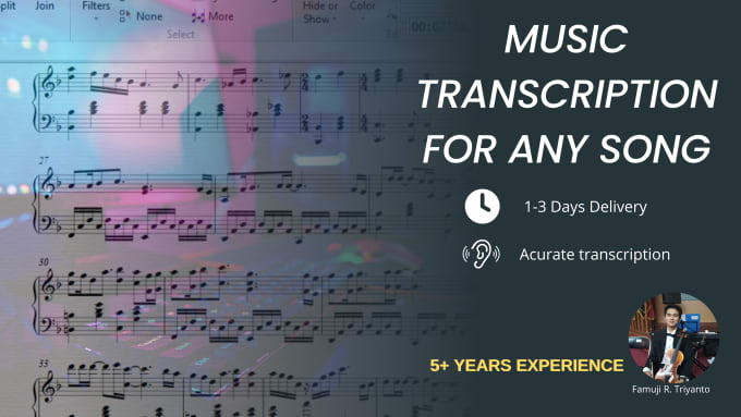 Gig Preview - Transcribe any piano music to a sheet or do to midi