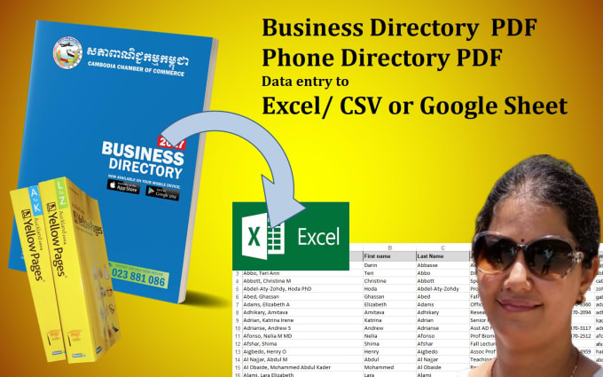 Gig Preview - Convert phone, business directory PDF into excel, CSV