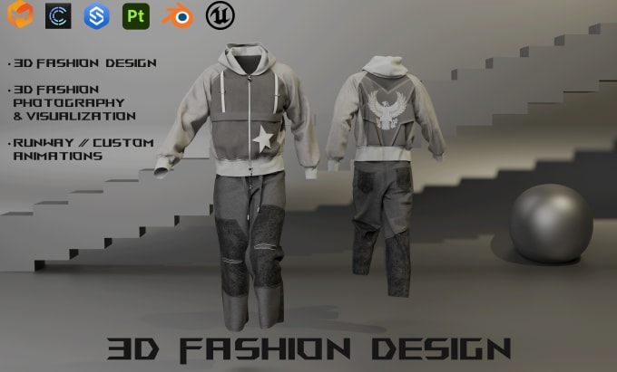 Bestseller - create a realistic 3d fashion design and 3d clothing mockup for your brand