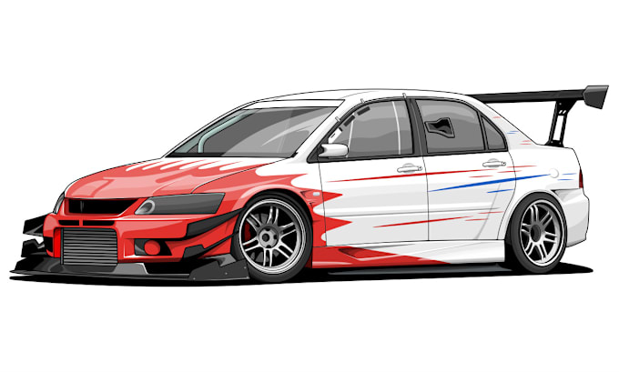 Gig Preview - Make detailed design car vector illustration