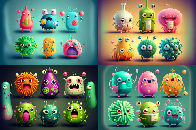 Gig Preview - Create digital , micro organisms characters with 12 hours