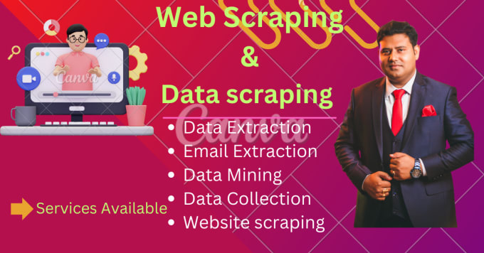 Gig Preview - Instant data scraping web scraping data mining from website