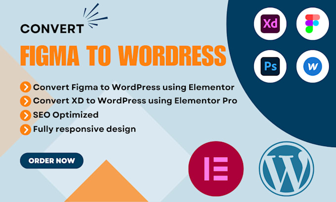 Gig Preview - Convert figma to wordpress PSD to wordpress xd to wordpress figma to elementor