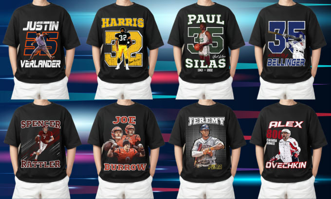 Gig Preview - Make a professional nba, nhl, nfl, sports t shirt design