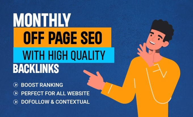 Gig Preview - Our agency will do monthly off page SEO service with high da backlinks