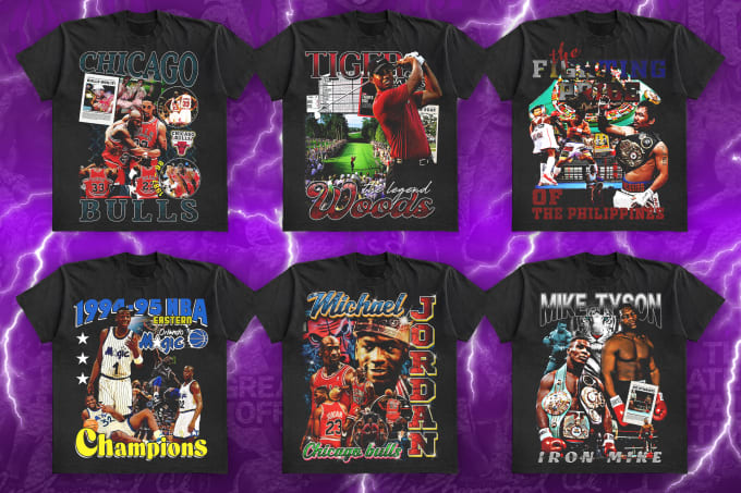 Gig Preview - Make vintage 90s sport, rap bootleg shirt design