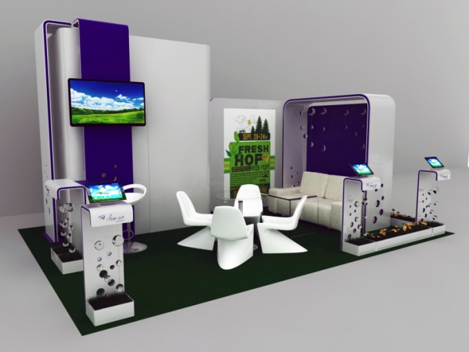 Gig Preview - Create 3d design trade booth,exhibition stand,stall,both