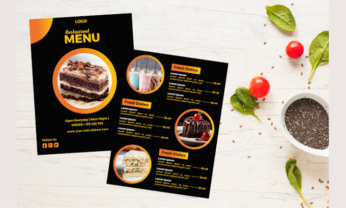 Gig Preview - Design food menu, restaurant menu, menu board, menu card