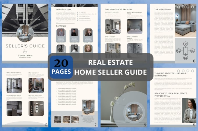 Gig Preview - Provid 20 page real estate home seller guide in canva editable template