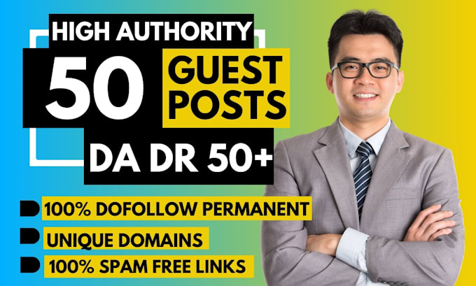 Gig Preview - Write and publish 40 high authority SEO guest post with dofollow backlinks