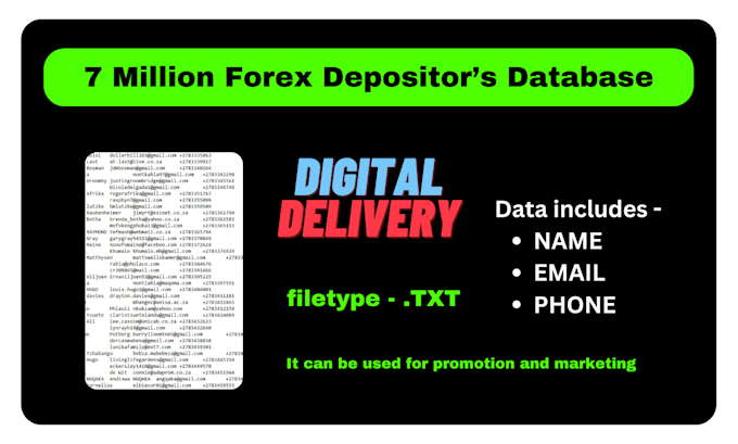 Bestseller - provide forex depositors data for your marketing campaigns