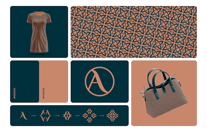 Gig Preview - Design a seamless luxury monogram pattern for your textiles and branding