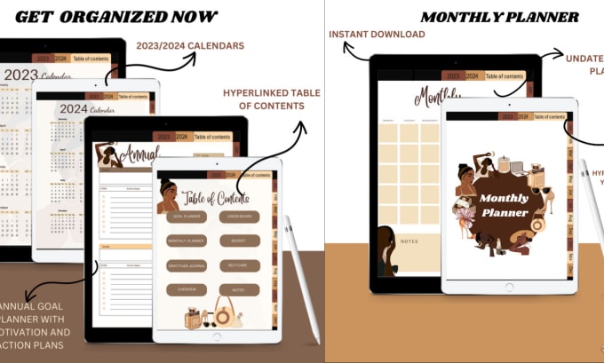 Gig Preview - Design mockups for your digital planners and product listings