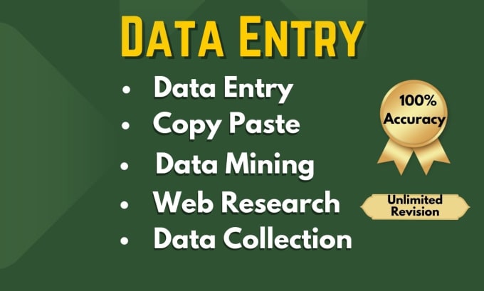 Gig Preview - Do data entry, copy paste, web research, data mining