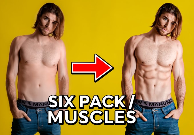 Gig Preview - Add enhancing muscles, six pack abs to your pictures