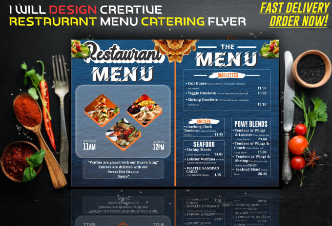 Gig Preview - Do restaurant menu, fast food, catering flyer design