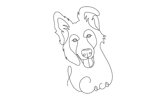 Gig Preview - Draw single line art portrait of your pet, cat, dog