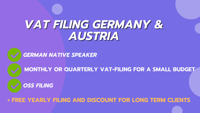 Gig Preview - Do regular vat filing for amazon ecommerce germany austria