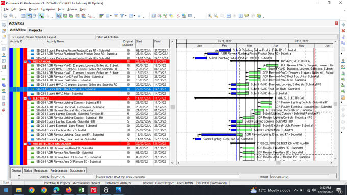 Gig Preview - Prepare schedule, gantt chart wbs using ms project and primavera p6