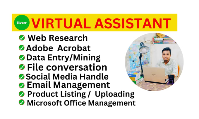 Gig Preview - Be your personal administrative virtual assistant for data entry on social sites