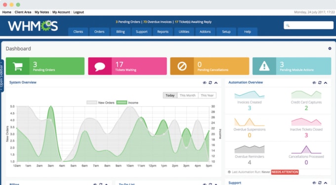 Gig Preview - Do full web hosting, reseller business with whmcs set up