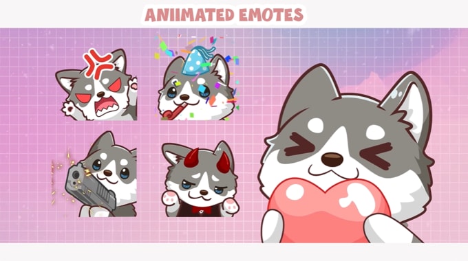 Gig Preview - Create animated emotes for your kick, twitch