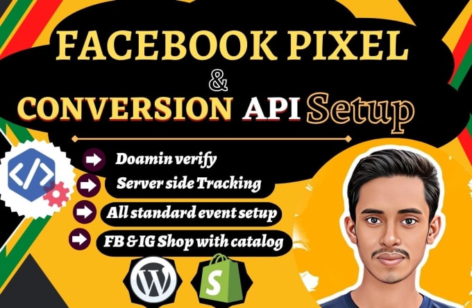 Gig Preview - Setup or fix facebook pixel, conversion API ios14 update fb shop