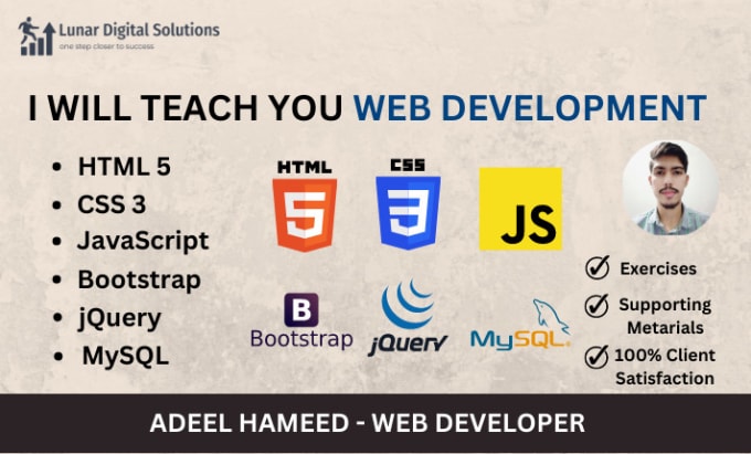 Gig Preview - Be your HTML, CSS, javascript, bootstrap and jquery tutor