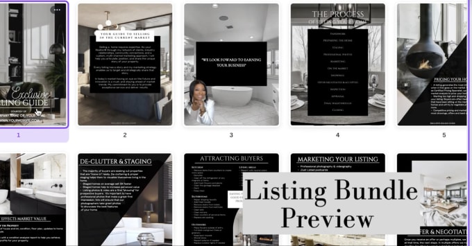 Gig Preview - Send you an editable pre and post listing bundle via canva