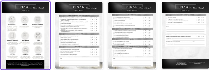 Gig Preview - Send you a buyers final walk through checklist template for agents