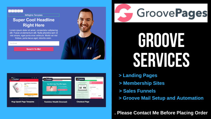 Gig Preview - Create landing page and sales funnels in groove pages