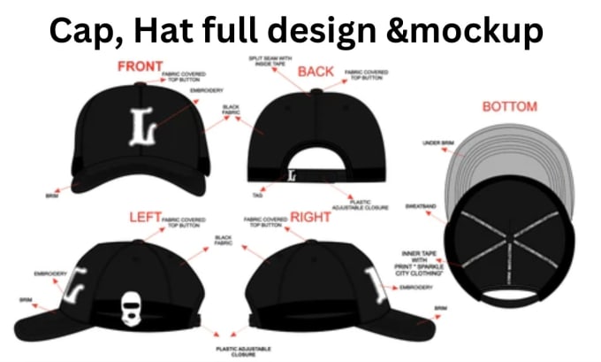 Gig Preview - Design flat sketch, mock up and tech pack of hat and cap with your idea