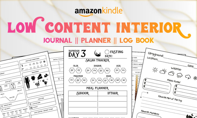 Bestseller - design stunning low content book interior to stand out on amazon KDP