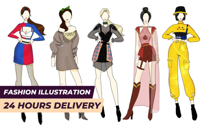 Gig Preview - Draw a fashion illustration inspired by any character within 24 hours