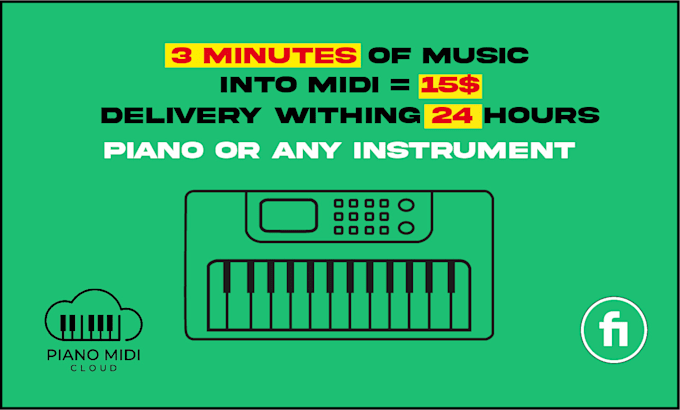 Bestseller - create a piano midi arrangement of any song within 24 hours