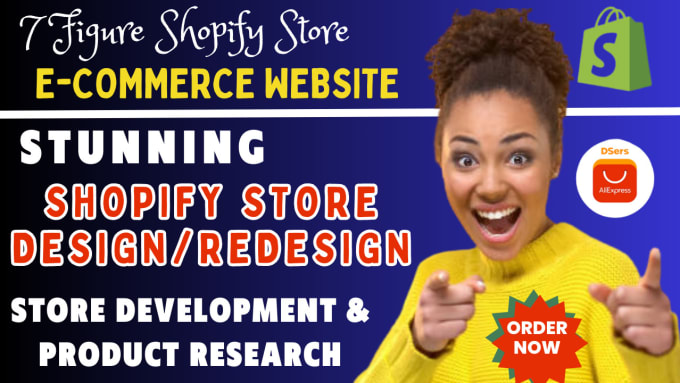 Gig Preview - 7 figure shopify dropshipping store, shopify store design, shopify redesign