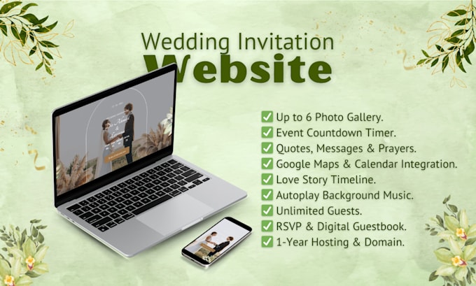 Gig Preview - Create a stunning wedding invitation website