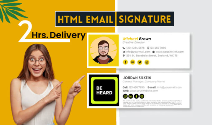 Gig Preview - Make a clickable HTML email signature within 2hrs