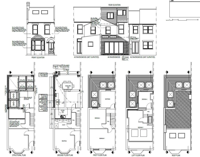 Gig Preview - Draw full set of uk planning architectural drawings for extensions