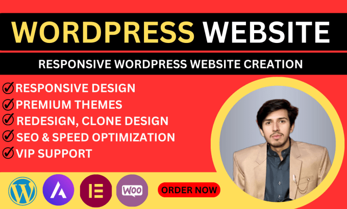 Gig Preview - Create stunning business wordpress website or blog design