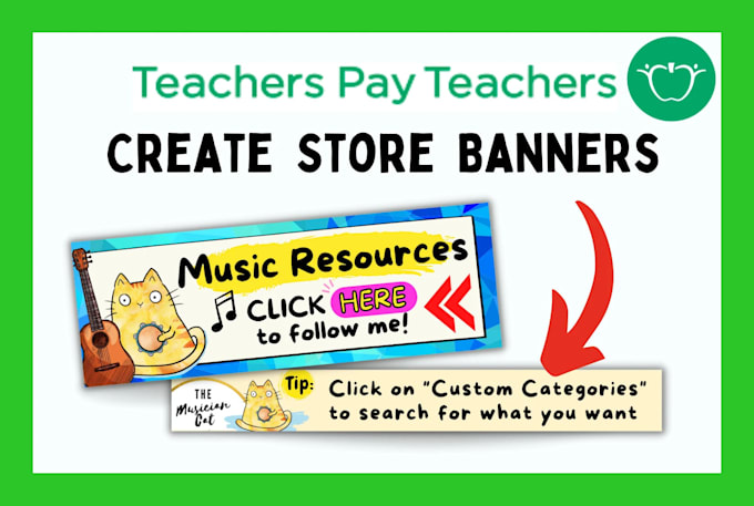 Gig Preview - Do a teacher pay teachers banner, product cover and logo