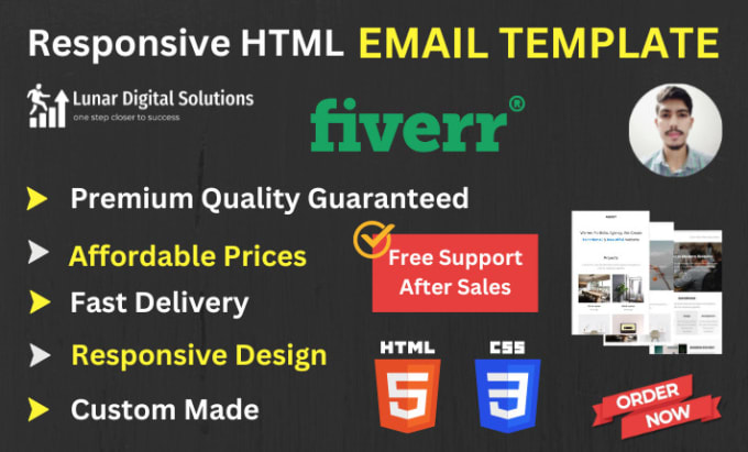 Gig Preview - Create responsive HTML email template within 12 hours