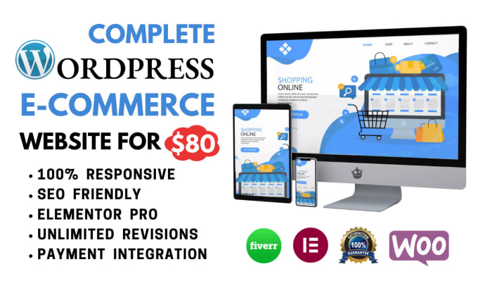 Gig Preview - Create wordpress ecommerce website, woocommerce store