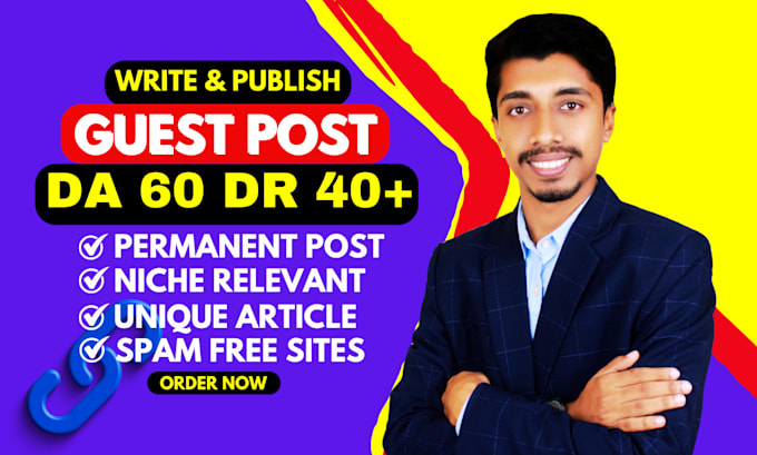 Bestseller - write and publish guest post on high da 50 plus with guest post backlink