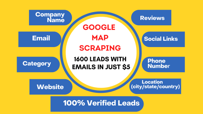 Gig Preview - Scrap google maps data for business leads with verified emails