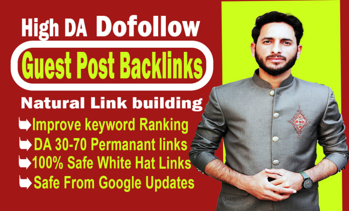 Gig Preview - Do high quality dofollow SEO backlinks with guest post to boost organic traffic